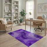 Purple Abstract Wave Area Rug