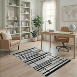 Bold Geometric Modern Bold Black White Grid Geometric Area Rug