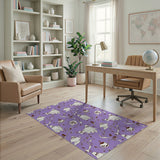 Purple Halloween Ghosts Pumpkins Pattern Rug