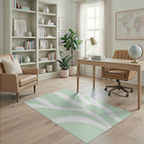 Mint Green Organic Leaf Abstract Area Rug