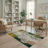 Abstract Organic Leaf Multi-Color Area Rug