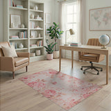 Floral Vintage Pink Blush Pink Rose Floral Vintage Area Rug