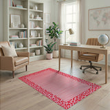 Pink Pink Leopard Border Area Rug