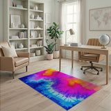 Vibrant Tie-Dye Swirl Boho Area Rug
