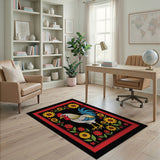 Rustic Rooster Sunflower Area Rug