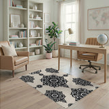 Elegant Black Mandala Persian Area Rug