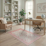 Vintage Pink Floral Area Rug