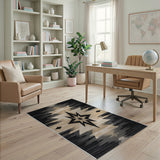 Black Starburst Southwestern Area Rug