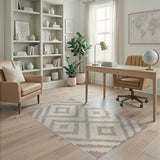 Grey Zigzag Geometric Area Rug