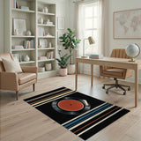 Vinyl Record Stripe Area Rug