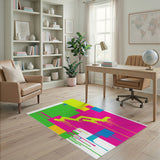 Neon Drip Abstract Area Rug
