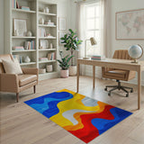 Vibrant Wave Abstract Multi-Color Area Rug