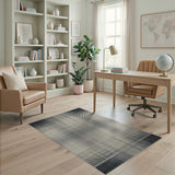 Black White Halftone Grid Area Rug
