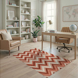 Terracotta Chevron Zigzag Area Rug