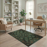 Green Persian Fish Mandala Area Rug