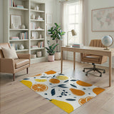 Retro Citrus Fruit Pattern Area Rug
