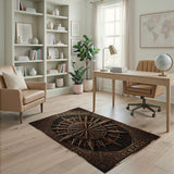 Distressed Vintage Compass Rose Rug