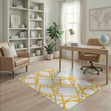 Bold Orange Geometric Line Area Rug