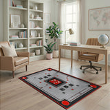 Red Ludo Board Game Area Rug