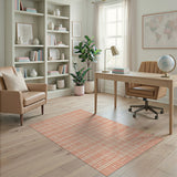 Orange Orange Grid Geometric Area Rug