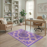 Purple Paisley Mandala Persian Area Rug