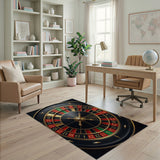 Golden Roulette Wheel Area Rug