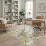 Gold Ornate Medallion Persian Area Rug