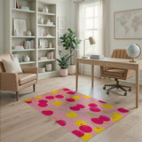 Whimsical Cherry Pink Fruit Pattern Rug