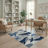 Whimsical Navy Whale Area Rug