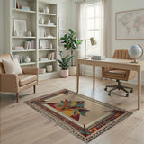 Multi-Color Southwestern Geometric Leaf Area Rug