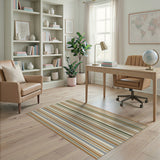 Modern Vertical Stripe Multi-Color Area Rug