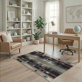 Bold Geometric Multi-Color Stripe Area Rug