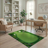 ODIKA Washable Golf Course Green Area Rug - Low Pile, Non-Slip, Pet & Kid Friendly