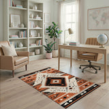 Southwestern Geometric Area Rug in Brown Tones