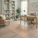 Geometric Modern Orange Grid Geometric Area Rug
