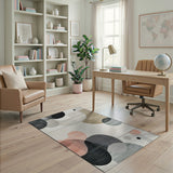 Modern Overlapping Circles Area Rug