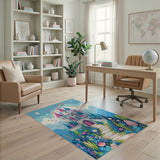 Whimsical Fairy Tale Castle Rainbow Area Rug