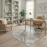 Geometric Modern Beige and Neutral Modern Geometric Beige Grey Area Rug