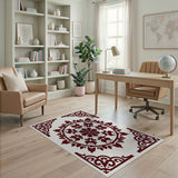 Ornate Red Floral Medallion Rug