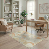 Organic Abstract Area Rug in Beige Peach Grey