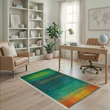 Geometric Modern Vibrant Multi-Color Geometric Stripe Area Rug