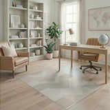 Beige Chevron Geometric Woven Rug