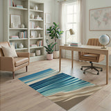 Serene Blue Ocean Waves Coastal Beach Rug