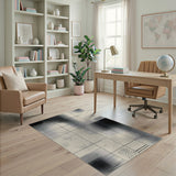 Abstract Halftone Black White Geometric Area Rug