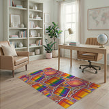 Rainbow Suitcase Geometric Area Rug