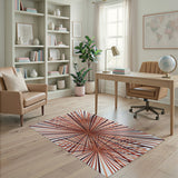 Radiant Red Geometric Area Rug