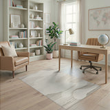 Beige Abstract Wave Neutral Area Rug
