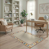 Colorful Alphabet Border Kids Area Rug
