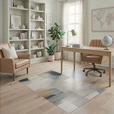 Grey Abstract Grey Organic Shapes Area Rug