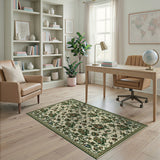 Green Ivory Floral Persian Area Rug
